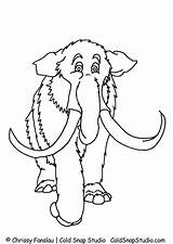 Coloring Mammoth sketch template