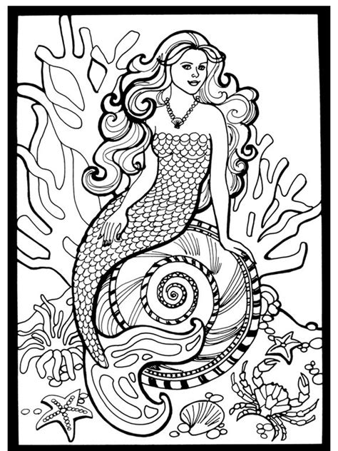 printable mermaid coloring pages  adults