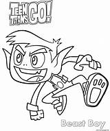 Coloring Boy Teen Titans Go Beast Pages Happy Print Printable sketch template