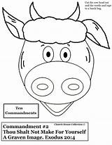 Calf Golden Craft Commandments Ten Gold Graven Thou Shalt Coloring Moses Pages School Crafts Sunday Make Paper Template Plate Cow sketch template