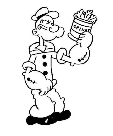 popeye cartoon characters coloring pages  print