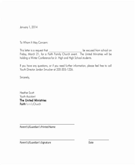 absence excuse letters  school ufreeonline template