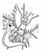 Pokemon Coloring Pages Articuno Printable Zapdos Legendary Template Dratini Templates sketch template