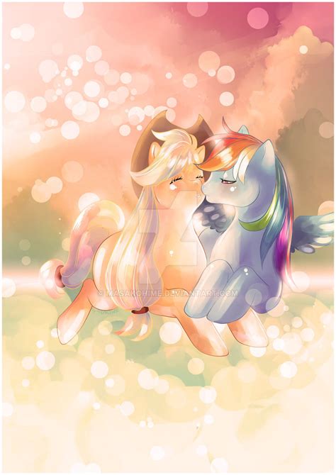applejack and rainbow dash joined in love by masakohime on deviantart