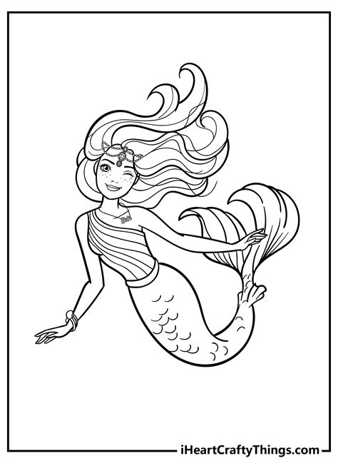 barbie mermaid coloring pages print