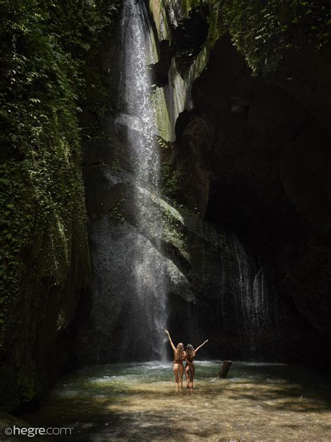 putri and clover in bali waterfall by hegre art erotic beauties