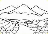 Mewarnai Gunung Pemandangan Pegunungan Sketsa sketch template