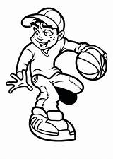 Basketball Coloring Pages Players Boy Clipart Playing Player Cartoon Nike Logo Boys Drawing Cliparts Nba College Crossover Printable Monroe Marilyn sketch template