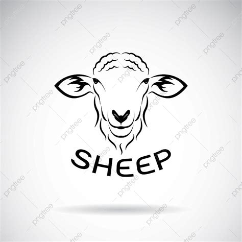 gambar vektor desain kepala domba  latar belakang putih kepala
