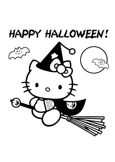 kitty halloween coloring pages    kitty