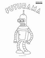 Futurama Bender Coloring Sheet Sheets Fun sketch template