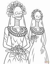 Catrina Calavera sketch template