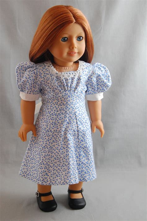 Blue Floral Dress For 18 American Girl Doll Etsy Doll Clothes