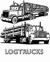 Logging Peterbilt Dxf Semi Tractor sketch template