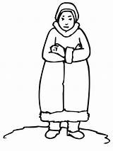 Coloring Inuit Woman sketch template