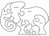 Elephant Scroll Puzzles Carving Ua sketch template