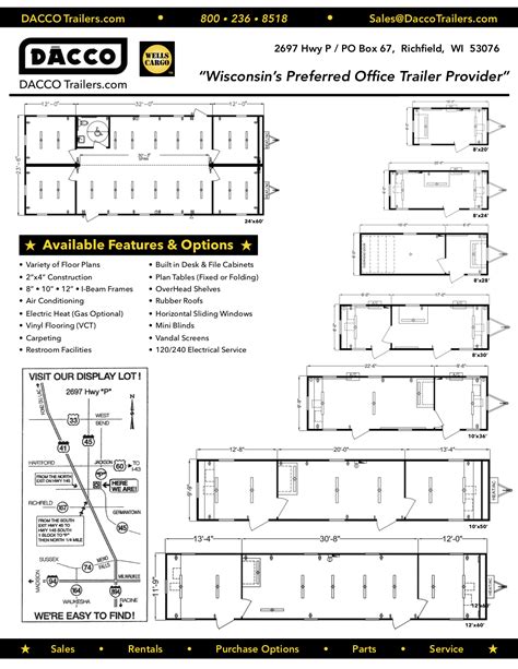 office trailers floor plans dacco trailers