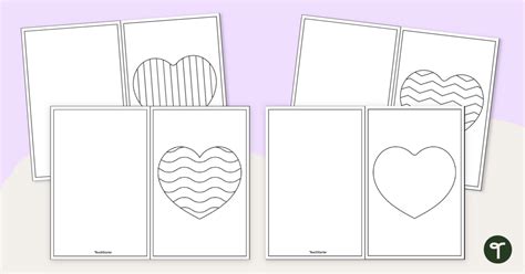 printable cards heart greeting card template teach starter