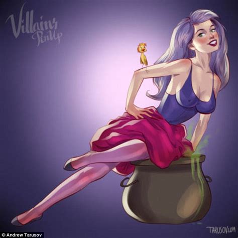 andrew tarusov transforms disney villains into sultry pin up models daily mail online