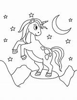 Einhorn Unicornio Ausmalbild Unicornios Nacht Licorne Unicorno Bergen Ausdrucken Pobarvanke Fohlen Lune Imagen Supercoloring Medianoche Alicorn Rampante Rato Springt Unicorni sketch template