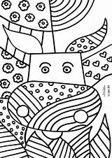 Romero Britto Coloring Pages Getdrawings sketch template