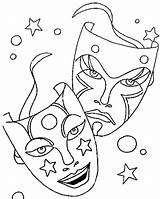 Coloring Pages Masquerade Getcolorings Comedy Tragedy Mask sketch template