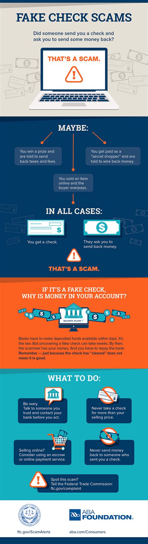 fake check scams infographic consumer information