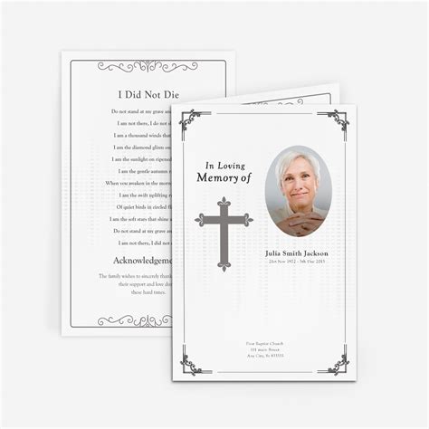 traditional cross funeral card funeral pamphlets