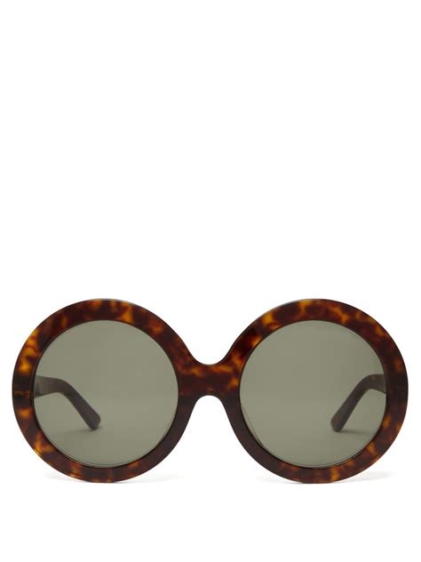 round tortoiseshell acetate sunglasses celine eyewear matchesfashion uk