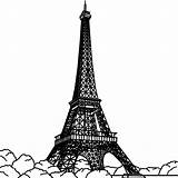 Tower Eiffel Coloring Printable Pages Kids sketch template