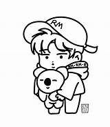 Bts Bt21 Coloring Chibi Rm Koya Pages Fanart Jimin Drawings Namjoon Anime Outline Drawing Chimmy Kpop Jin Pool Roni Suga sketch template