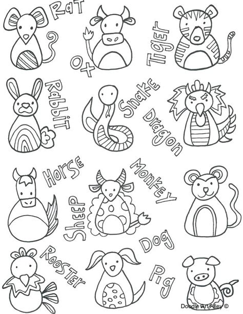 printable chinese zodiac coloring pages printable word searches