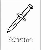 Dagger Athame sketch template