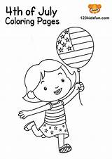 Coloring Pages July 4th Kids Independence American Fun sketch template