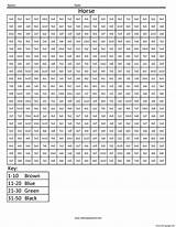 Multiplication Horse Coloring Color Squares Pixel Math Squared Pages Number Worksheets Printable Division Kids Sheets Worksheet Mystery Basic Grade Online sketch template