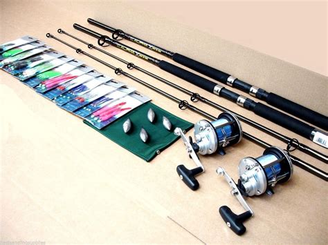shakespeare boat rod fishing kit set rods reels  tackle included