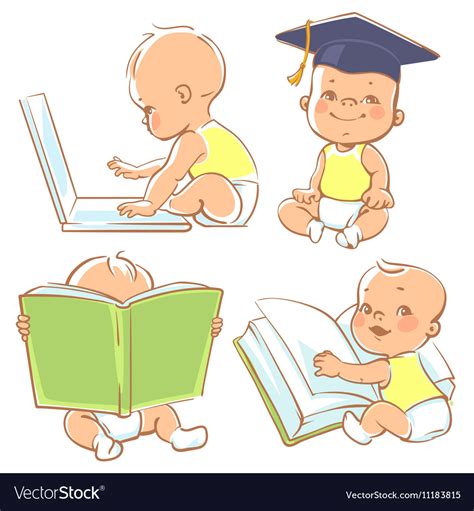 cute  baby learning royalty  vector image