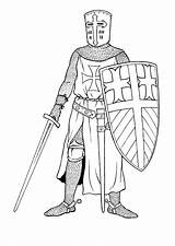 Chevalier Croisade Chevaliers Coloriages sketch template