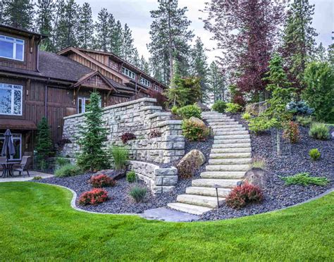 amazing front yard stone wall ideas   home  inspired