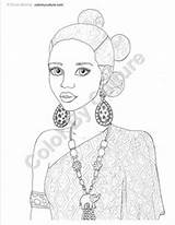 African Coloring Pages American Adult Books Book Printable Fashion Color Girl Inspired Adults Teen Girls Fashions Volume Sheets Choose Board sketch template