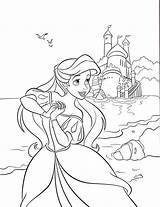 Disney Ariel Coloring Pages Princess Dress Walt Castle Zum Ausmalbilder Ausdrucken Malvorlagen Coloriage Princesses Colouring Para Colorear Mermaid Draw Library sketch template