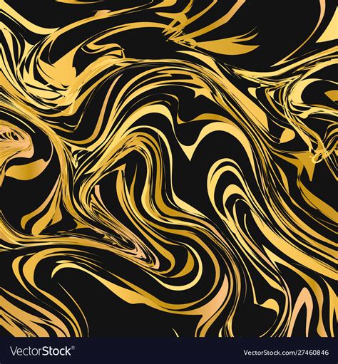 black  gold liquid flow effect background vector image