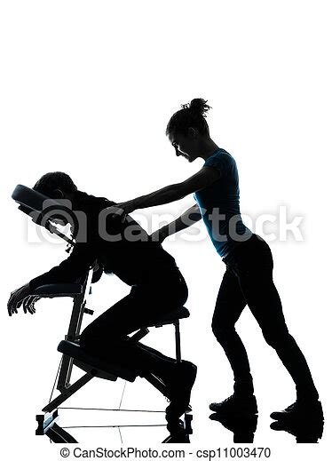 Back Massage Therapy With Chair One Man And Woman