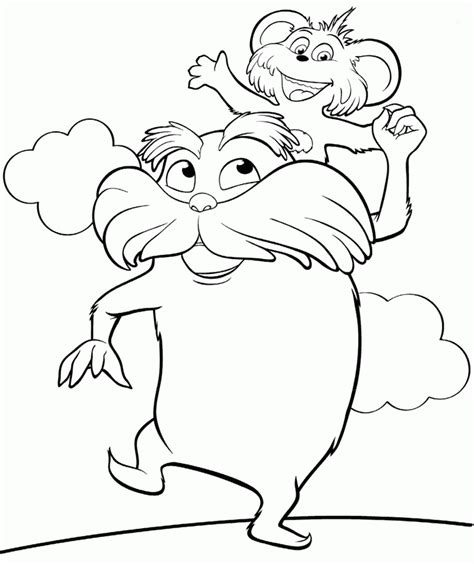 printable lorax coloring pages  kids