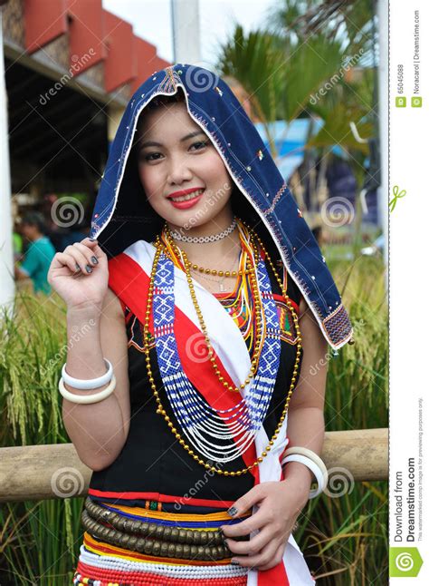 lovely girl of kadazan dusun native in traditional