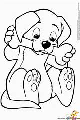 Coloring Puppy Outline Pages Puppies Print Comments sketch template