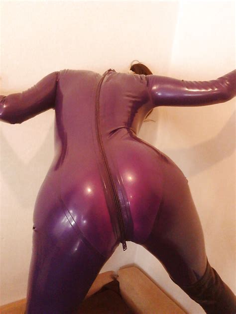 latex milf in purple catsuit 20 pics