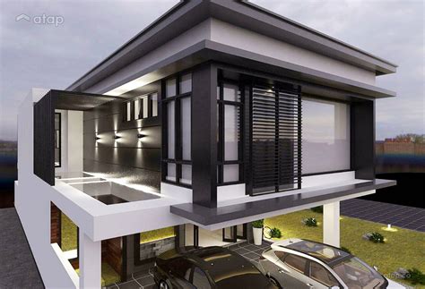 contemporary modern exterior semi detached design ideas  malaysia atapco