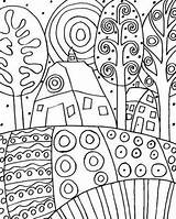 Klimt Coloring Pages Gustav Sheets Adults Doodle Colouring Arte Patterns House Karla Gerard Adult Books Printable Inspiration Color Elemental sketch template