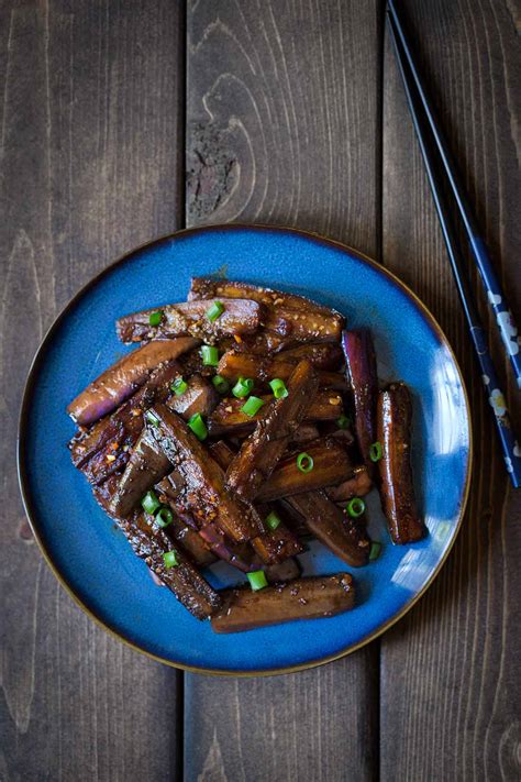 chinese eggplant with spicy garlic sauce savory simple